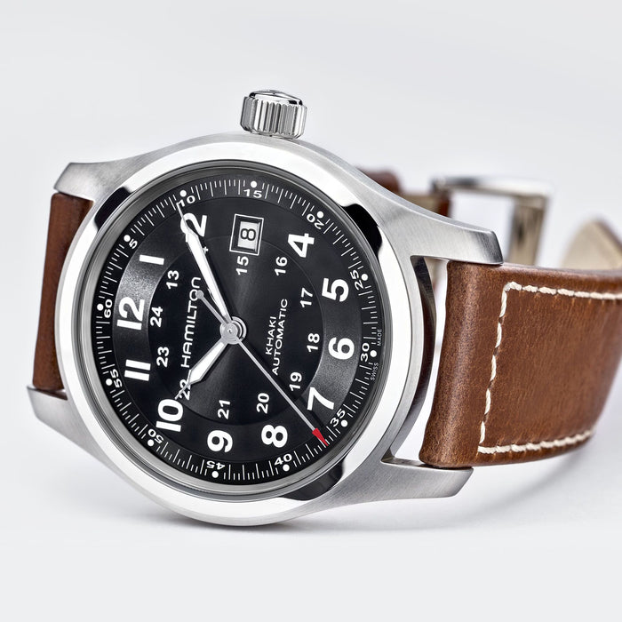 Hamilton Khaki Field Auto Black Dial Leather | H70555533