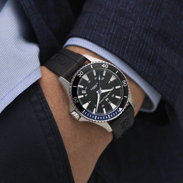 Hamilton Khaki Navy Black Rubber Strap 20mm H6008231031