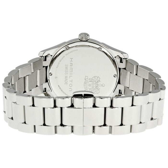 Silver watch with brand logo on a white background