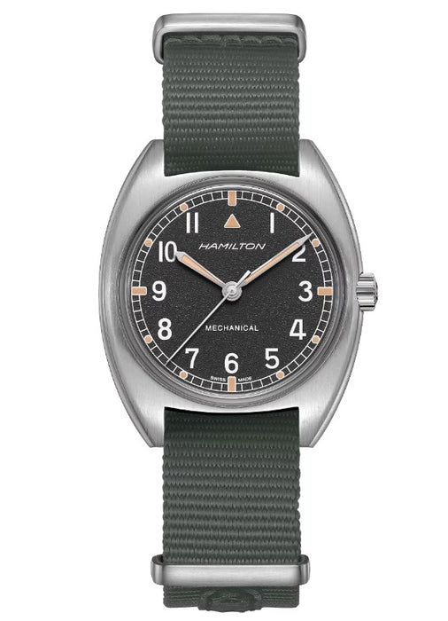 Hamilton Khaki Aviation Pilot Pioneer Mechanical Stainless Steel Case Black Dial Round Men's Watch H76419931