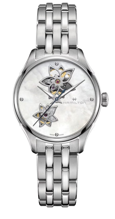 Hamilton Jazz Master Open Heart Auto Stainless Steel Case Mother of Pearl Dial Round Women's Watch H32115192