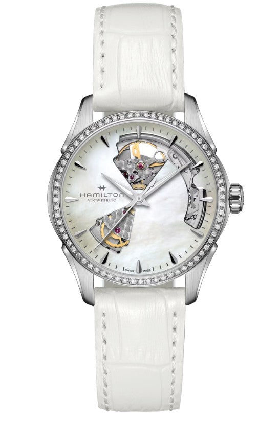 Hamilton Jazz Master Open Heart Lady Auto Stainless Steel Case Mother of Pearl Dial Round Women's Watch H32205890