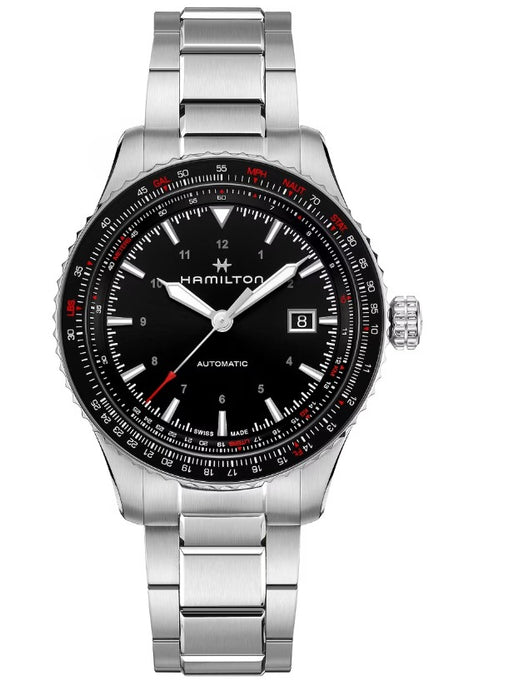 Hamilton Khaki Aviation Converter Auto Stainless Steel Case Black Dial Round Men's Watch H76615130