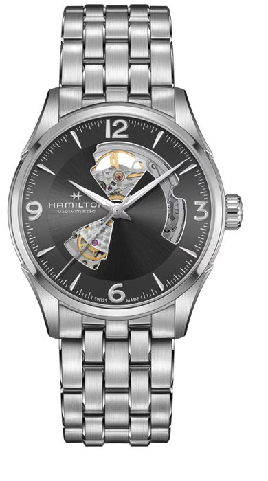 Hamilton Jazz Master Open Heart Auto Stainless Steel Case Grey Dial Round Men's Watch H32705181