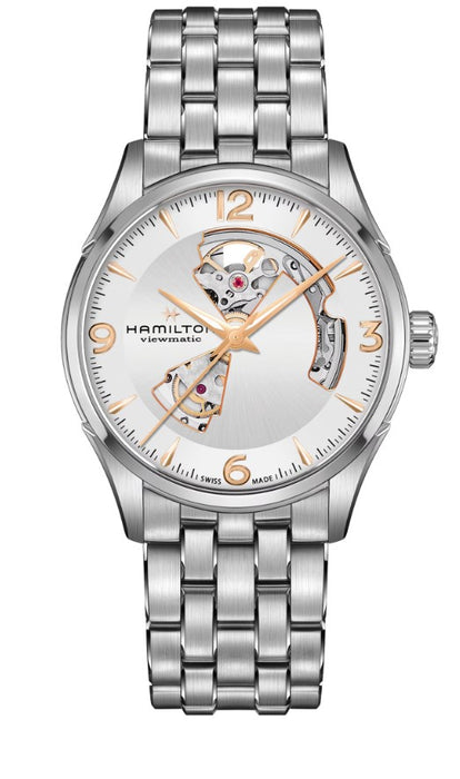Hamilton Jazz Master OPen Heart Auto Stainless Steel Case Silver Dial Round Men's Watch H32705151