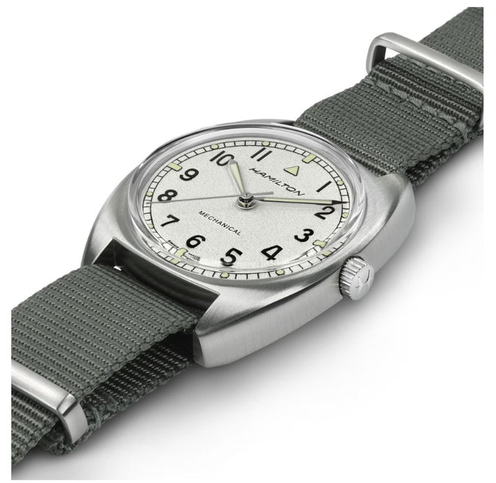 Hamilton Khaki Aviation Pilot Pioneer Mechanical Stainless Steel Case Silver Dial Round Men's Watch H76419951
