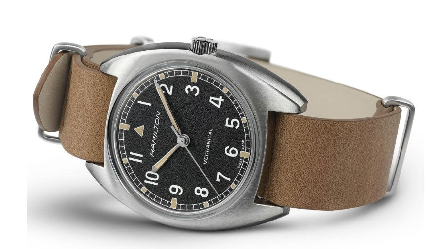 Hamilton Khaki Aviation Pilot Pioneer Mechanical Stainless Steel Case Black Dial Round Men's Watch H76419531