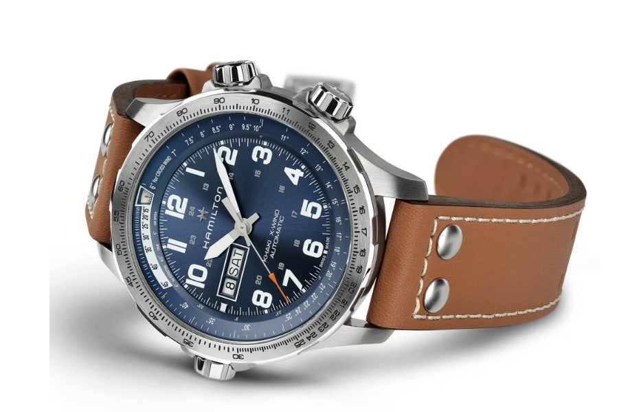 Hamilton Khaki Aviation X-Wind Day Date Auto Stainless Steel Case Blue Dial Round Men's Watch H77765541