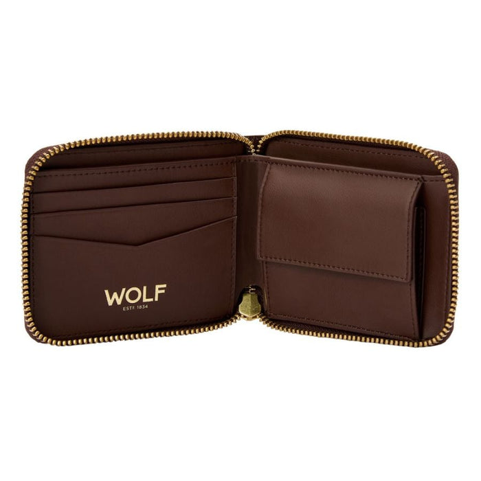 Wolf Brown Signature Zip Wallet 776433