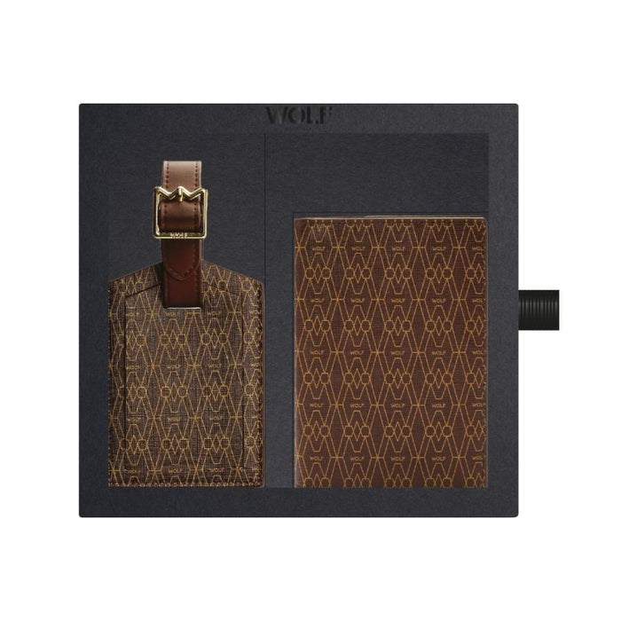 Wolf Brown Signature Passport & Luggage Tag Gift Set 777433