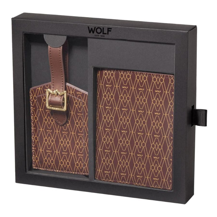 Wolf Brown Signature Passport & Luggage Tag Gift Set 777433