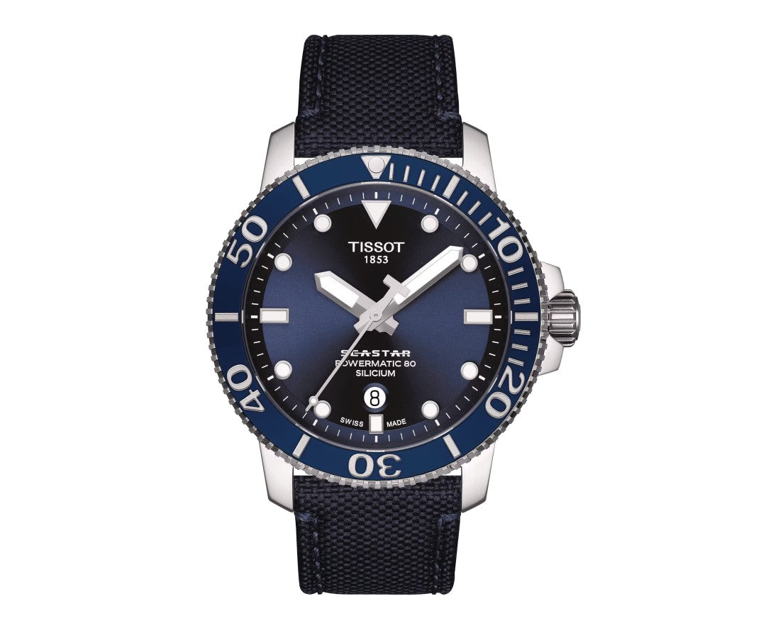 Tissot Seastar 1000 Powermatic 80 Silicium Blue Dial Men's Watch T1204071704101