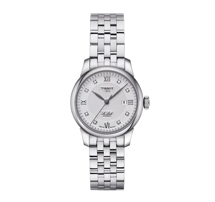 Tissot Le Locle Automatic Lady Stainless Steel Case Silver Dial Grey Strap Watch T0062071103600