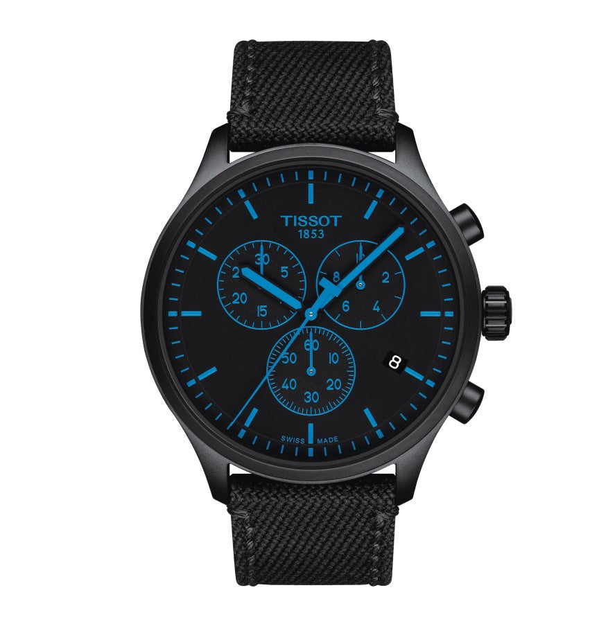 Tissot Chrono XL Quartz Stainless Steel Case with Black PVD coating Black Dial Black Strap Gent Watch T1166173705100