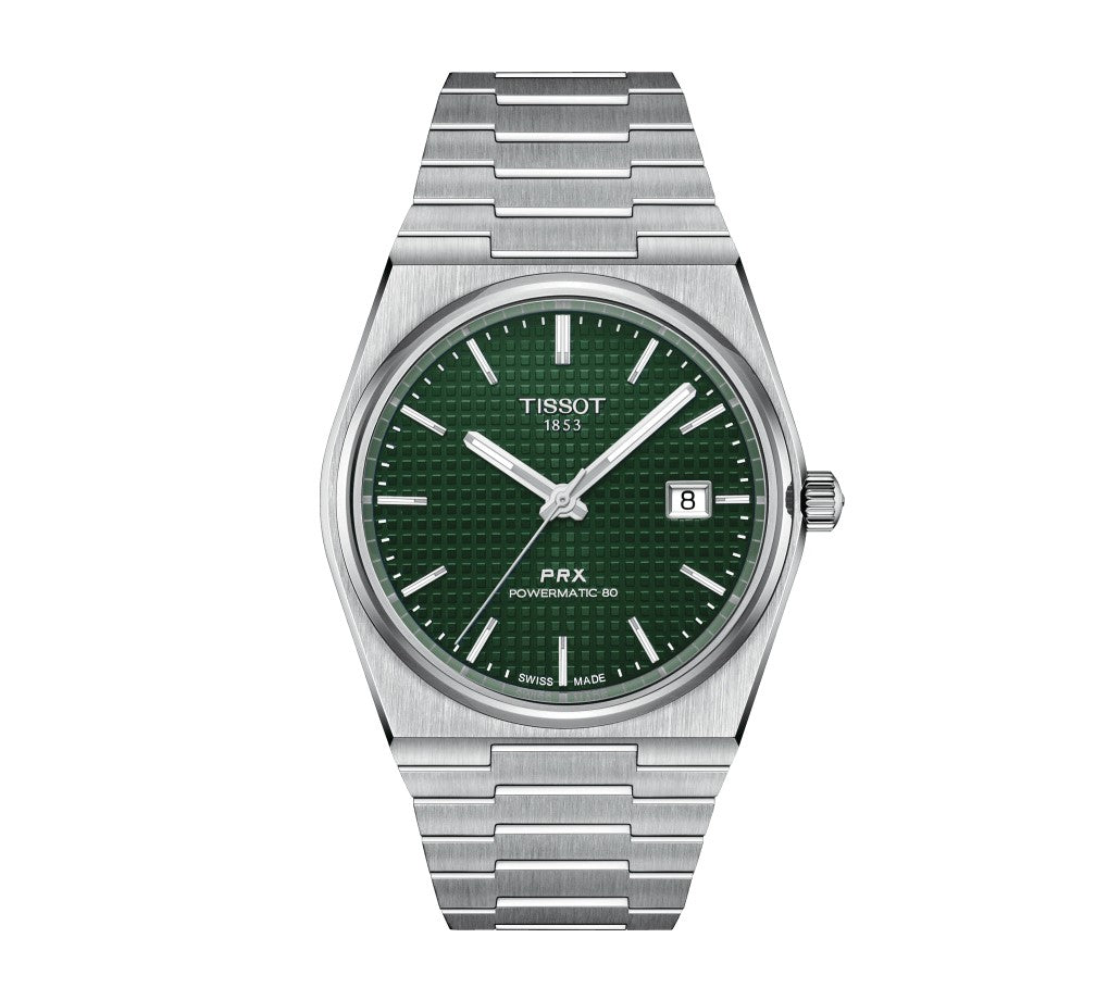 Tissot PRX Powermatic 80 Green Dial Grey Strap Men's Watch T1374071109100