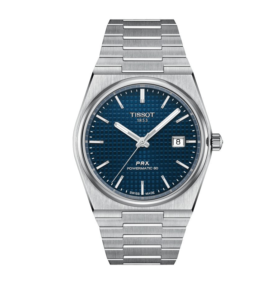 Tissot PRX Powermatic 80 Blue Dial Grey Strap Men's Watch T1374071104100