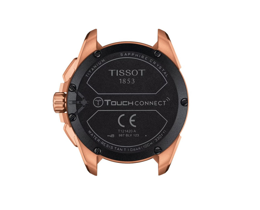 Tissot T-Touch Connect Solar Quartz Antimagnetic Titanium case with Rose Gold pvd coating Black Dial Black Strap Gent Watch T1214204705102