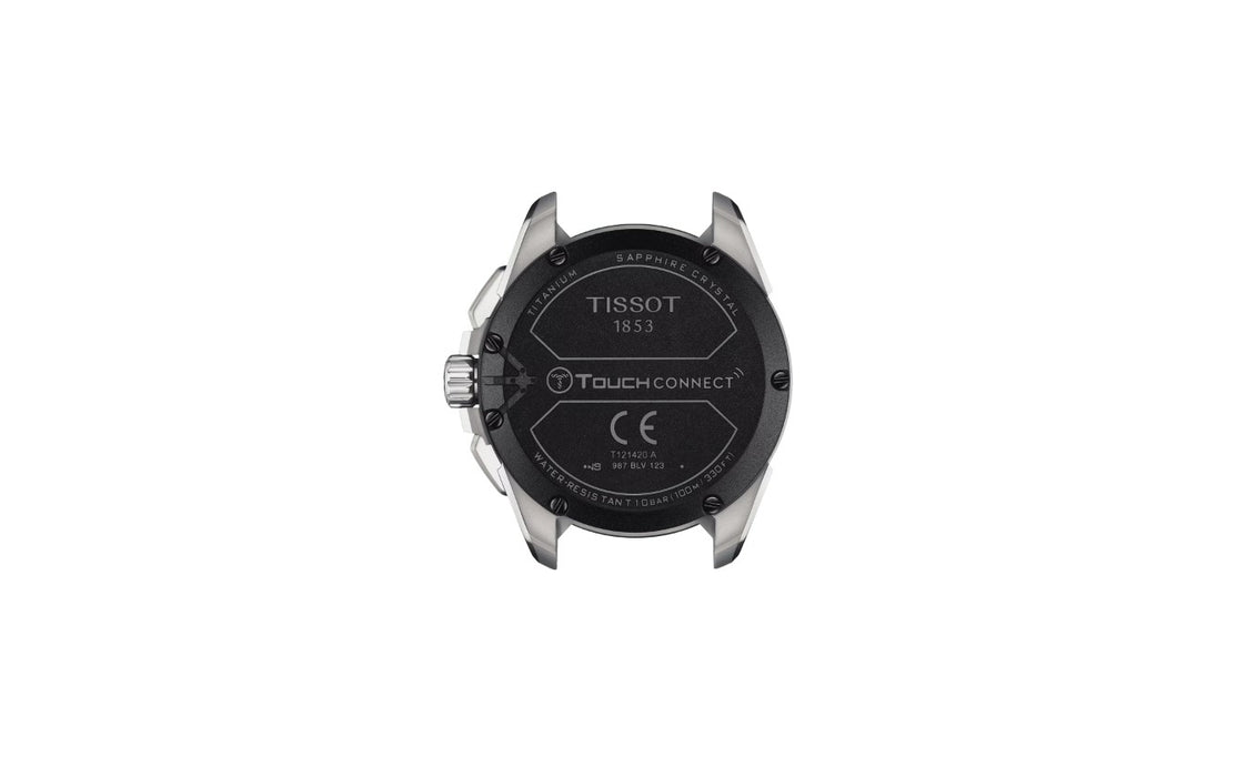 Tissot T-Touch Connect Solar Quartz Antimagnetic Titanium case Black Dial Beige Strap Gent Watch T1214204705107