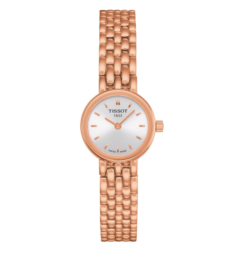 Tissot Lovely Quartz Stainless Steel Rose Gold PVD coating Case Silver Dial Rose Gold 4N Strap Women's Watch T0580093303101