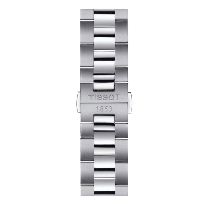 Tissot Gentleman Powermatic 80 Open Heart Stainless Steel Case Silver Dial Grey Strap Gent Watch T1274071103101