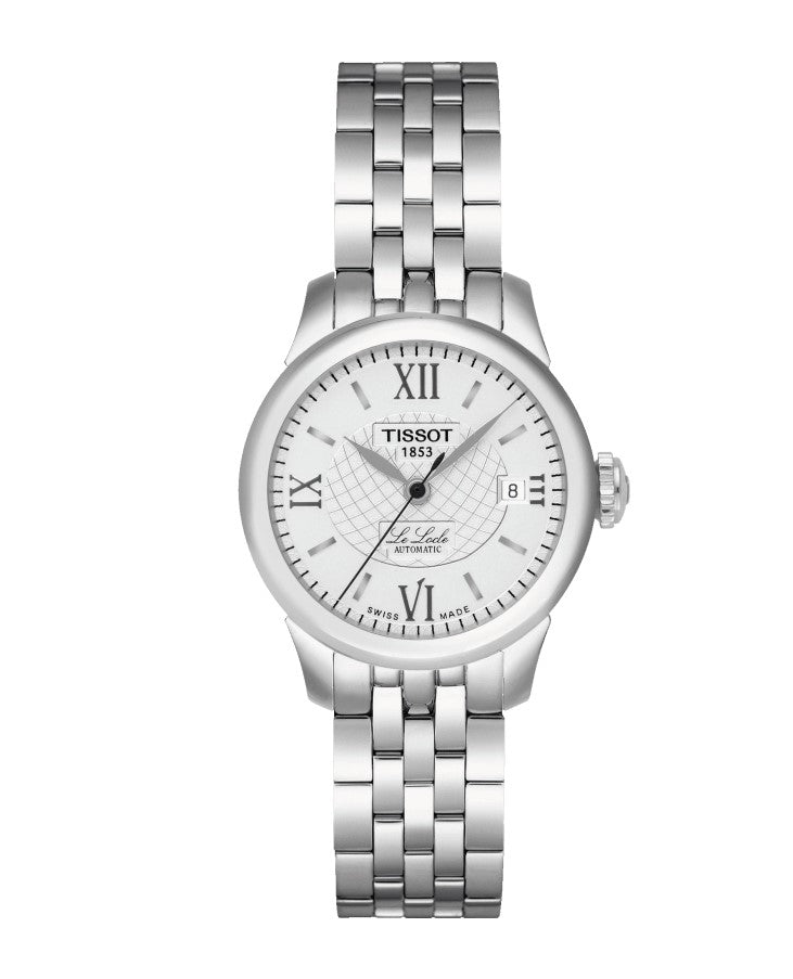 Tissot Le Locle Automatic Small Lady exquisite elegance with details such as Roman numerals and a traditional Le Locle signature Stainless Steel Case Silver Dial Grey Strap Women's Watch T41118333