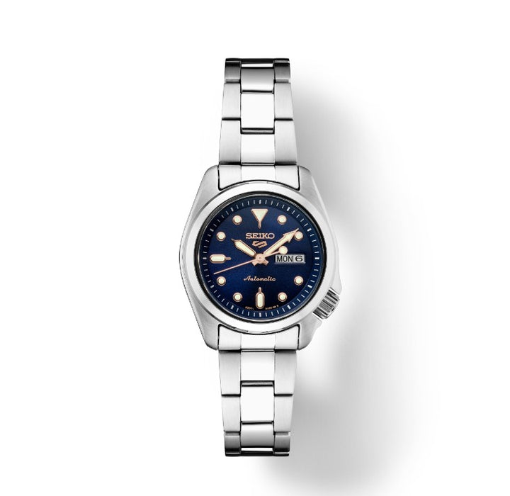 Seiko 5 Sports Collection Stainless Steel Case and bracelet Navy Blue Sunray finish Dial Men's Watch SRE003