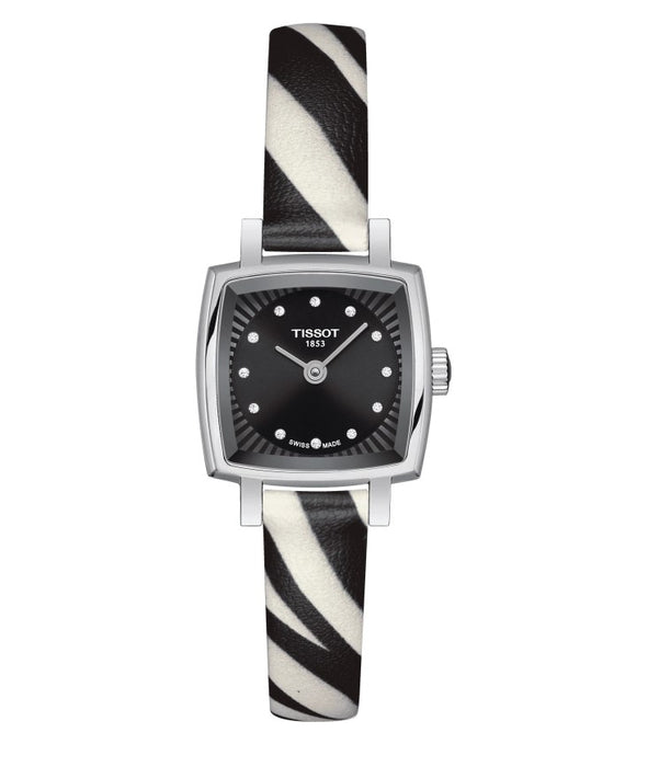 Tissot Lovely Quartz Stainless Steel Case Black Dial White, Black Strap Women's Watch T0581091705600