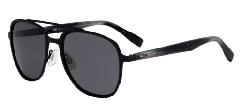 Hugo 0301/S 0003/IR Matte Black/Gray Blue Sunglasses