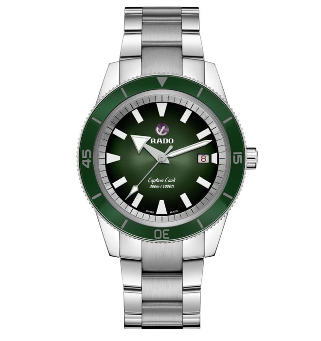 Rado Captain Cook Automatic-Hrithik Roshan Special Edition Green Dial Stainless Steel Case 42mm Men's Watch R32105319