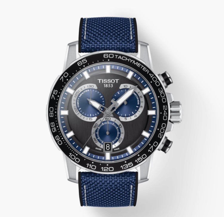 Tissot Supersport Chrono Black Dial Blue, Black Strap Men's Watch T1256171705103