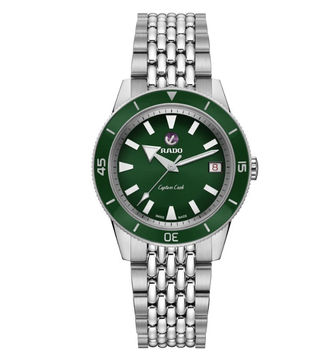 Rado Captain Cook Automatic Green Dial Stainless Steel 37mm Unisex Watch R32500323