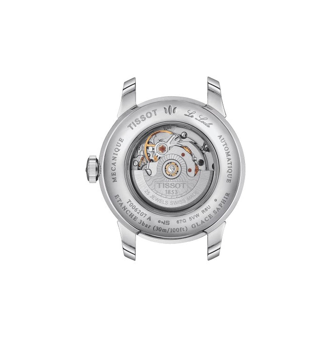 Tissot Le Locle Automatic Lady Stainless Steel Case Silver Dial Grey Strap in addition to Wesselton diamonds and MOP dials Women's Watch T0062071103800