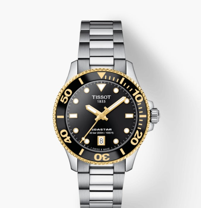 Tissot Seastar 1000 36MM Black Lacquered Dial Unisex Watch T1202102105100