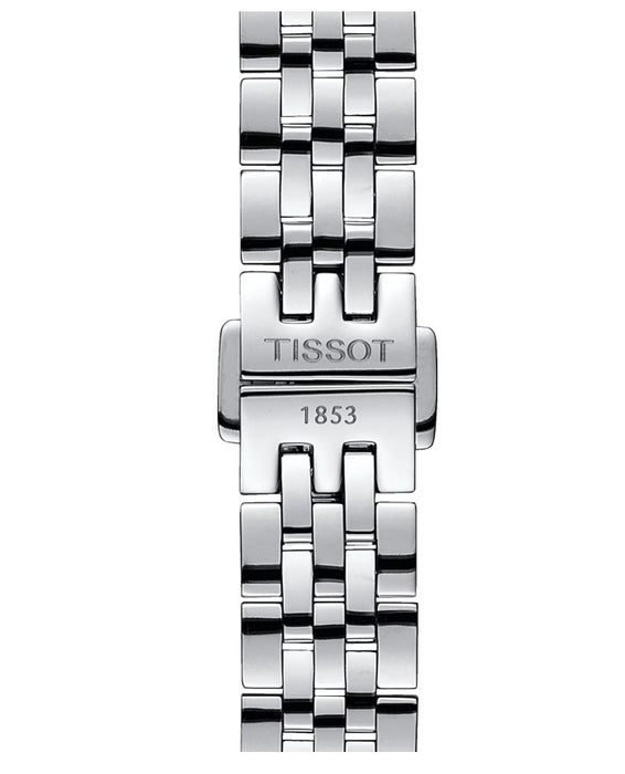 Tissot Le Locle Automatic Double Happiness Lady Stainless Steel Case Silver Dial Grey Strap exquisite elegance with details such as Roman numerals and a traditional Le Locle signature Women's Watch T41118335