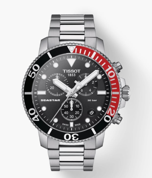 Tissot Seastar 1000 Chronograph Black Dial Grey Strap Men's Watch T1204171105101