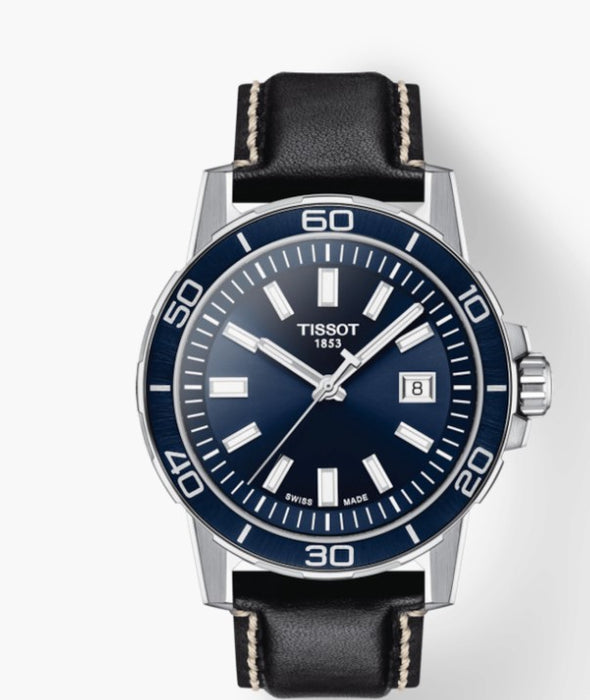 Tissot Supersport Blue Dial Black Strap Men's Watch T1256101604100