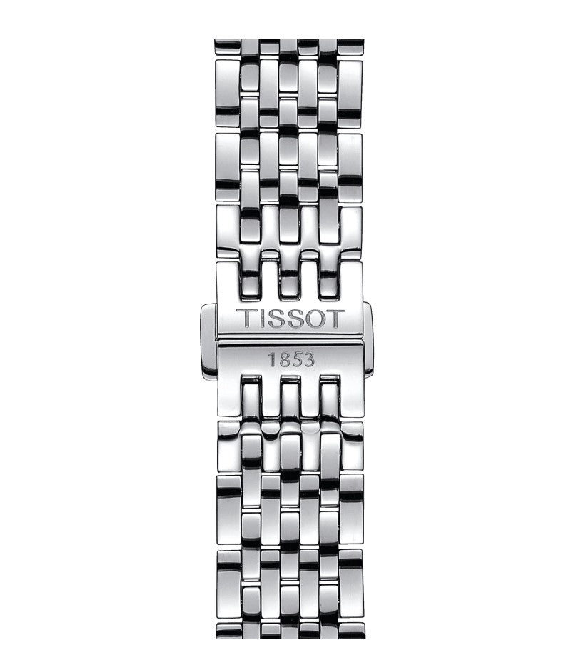 Tissot Le Locle Powermatic 80 Stainless Steel Case Black Dial Grey Strap exquisite elegance with details such as Roman numerals and a traditional Le Locle signature Men's Watch T0064071105300