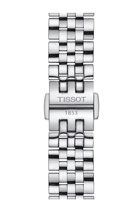 Tissot Le Locle Automatic Lady Stainless Steel Case Silver Dial Grey Strap in addition to Wesselton diamonds and MOP dials Women's Watch T0062071103800