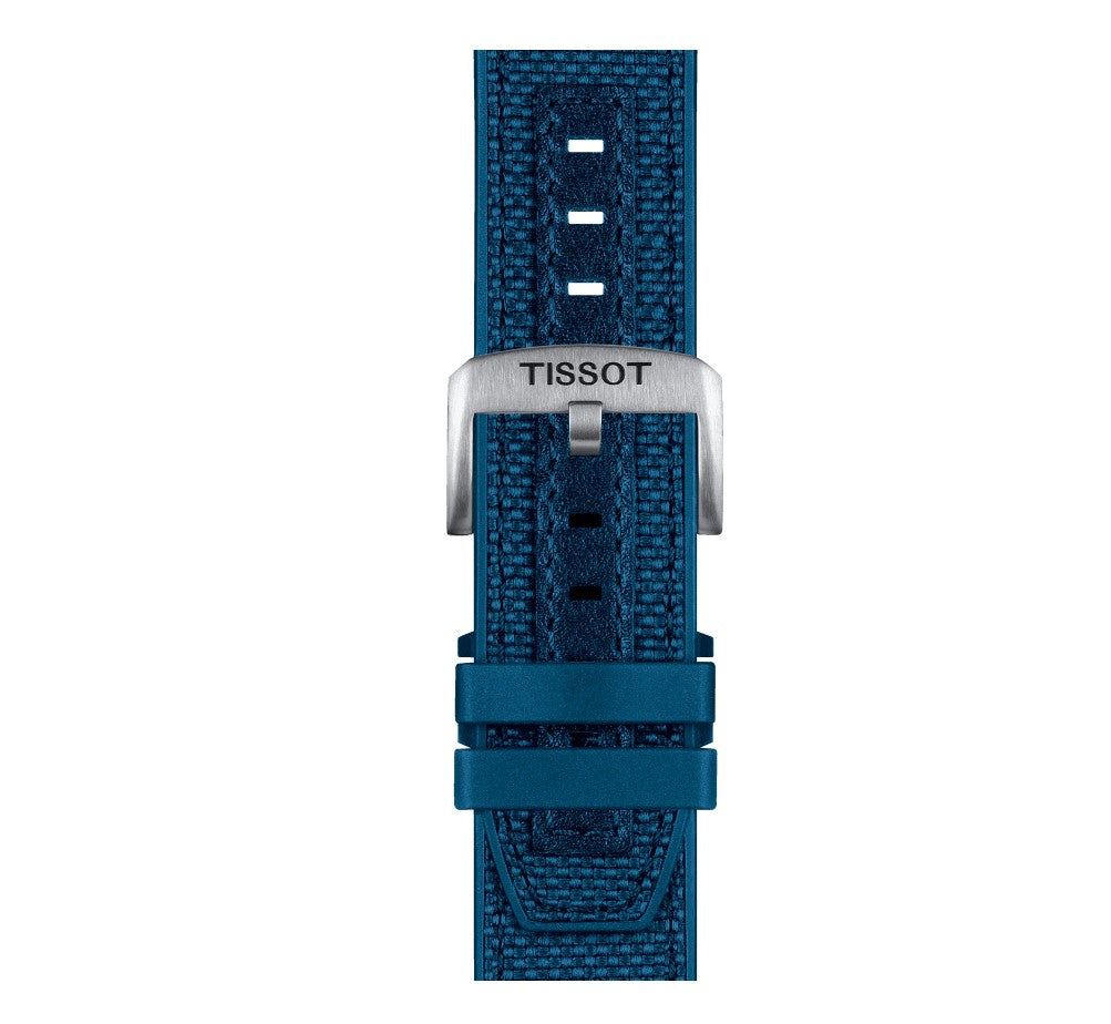 Tissot T-Touch Connect Solar Quartz Antimagnetic Titanium Case Black Dial Blue Strap Gent Watch T1214204705106