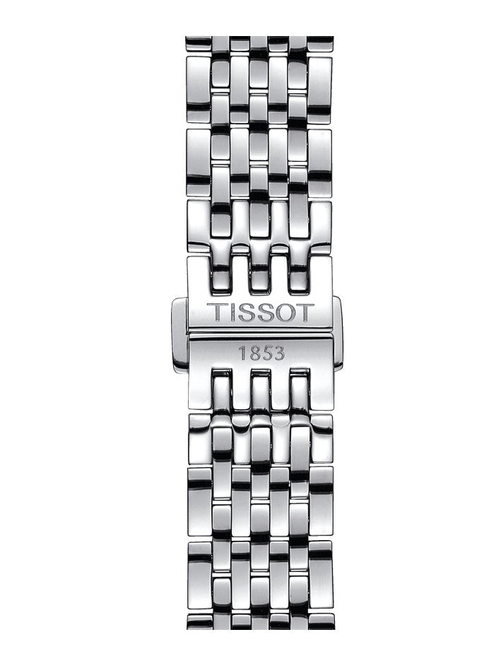 Tissot Le Locle Powermatic 80 Open Heart Stainless Steel Case Silver Dial Grey Strap see-through case back is engraved with a traditional Le Locle signature Men's Watch T0064071103302