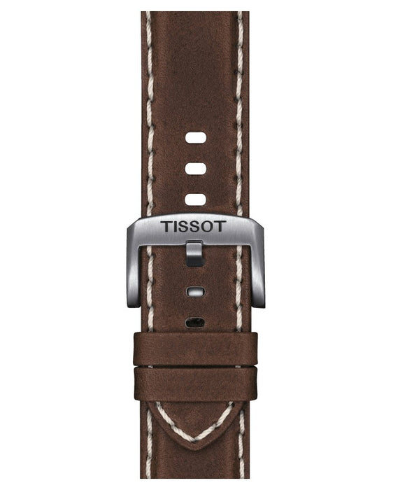 Tissot Supersport Steel Case Black Dial Brown Strap Men's Watch T1256101605100