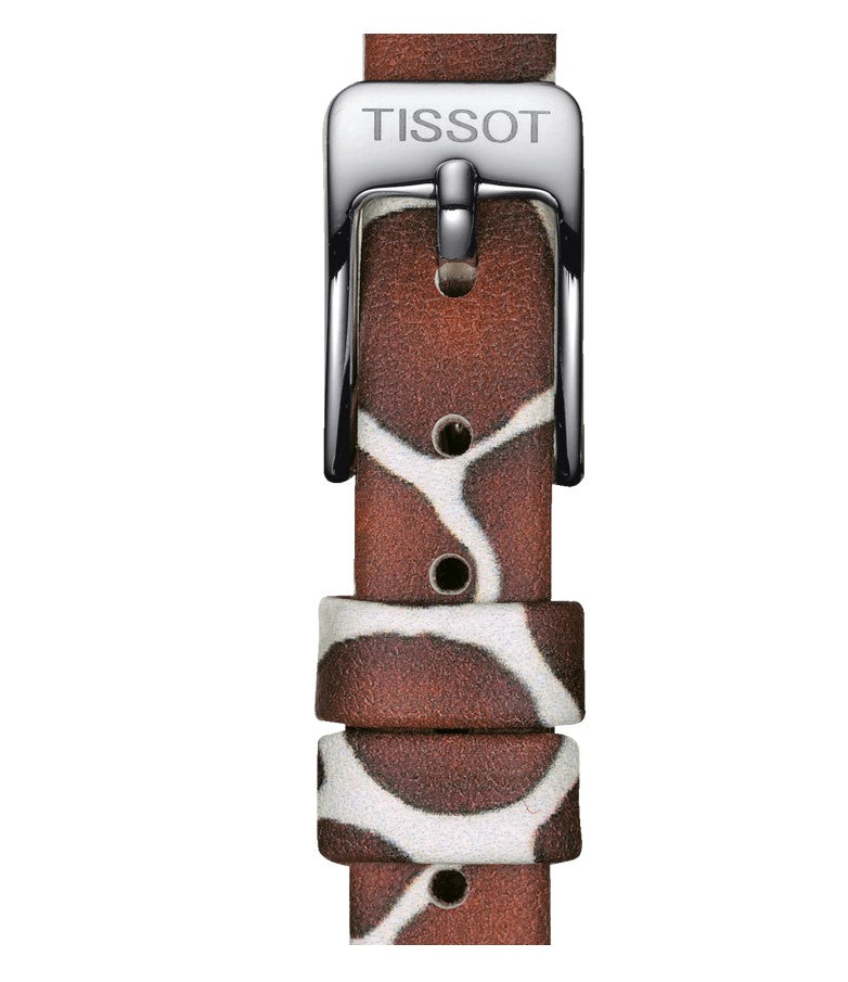 Tissot Lovely Quartz Stainless Steel Case Silver Dial White, Brown Strap Women's Watch T0581091703600