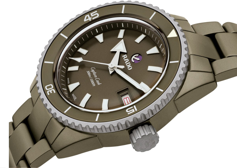 Rado Captain Cook High-Tech Ceramic Diver Automatic Green Dial High-Tech Ceramic Case 43mm Men's Watch R32130312