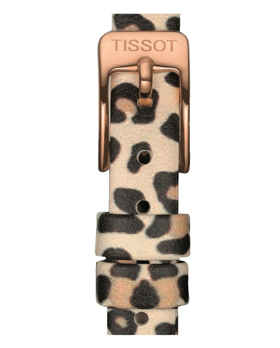 Tissot Lovely Quartz Stainless Steel Rose Gold PVD coating Case Silver Dial Brown, Beige Strap Women's Watch T0581093703600
