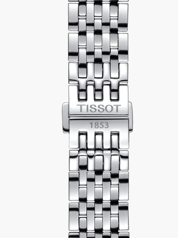 Tissot Le Locle Powermatic 80 Stainless Steel Case Blue Dial Grey Strap Case-back is engraved with a traditional Le Locle signature dials featuring as indices Roman numerals, Wesselton diamonds or both at the same time Men's Watch T0064071104300