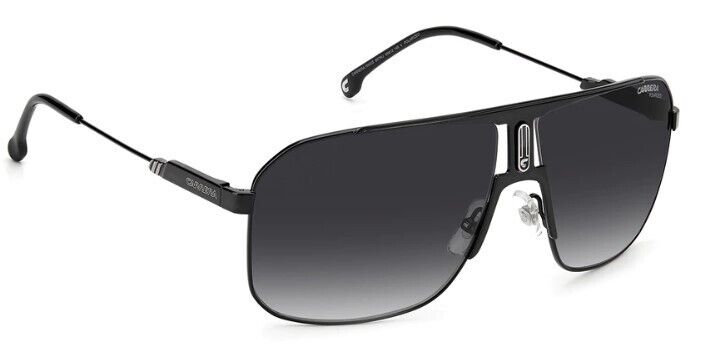Carrera 1043/S 0807/WJ Black/Gray Polarized Rectangle Men's Sunglasses