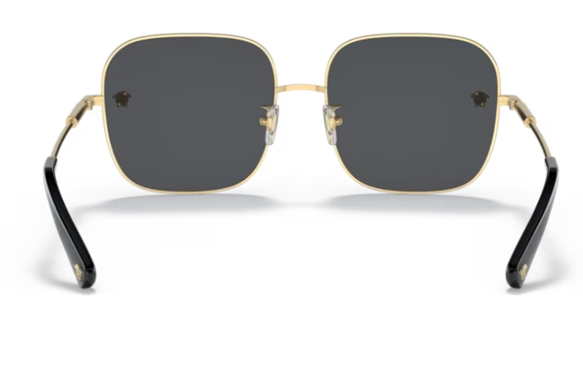 Versace 0VE2246D 100287 Gold/Dark grey Rectangle Women's Sunglasses