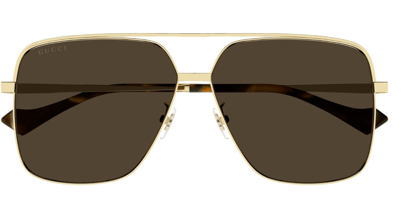 Gucci GG1099SA 003 Gold/Brown Oversized Teardrop Men's Sunglasses