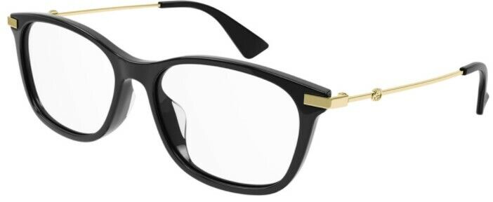 Gucci GG 1061OA-001 Black/Gold Metal Rectangle Unisex Eyeglasses