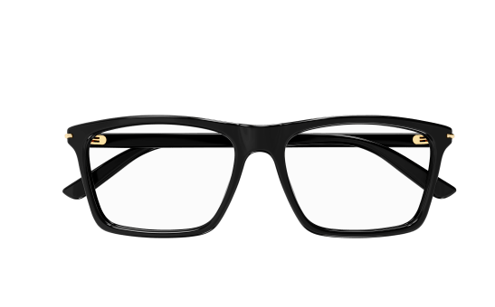 Gucci GG1445O 005 Black Clear Rectangular Men's Eyeglasses
